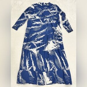 Blue & white maxi dress